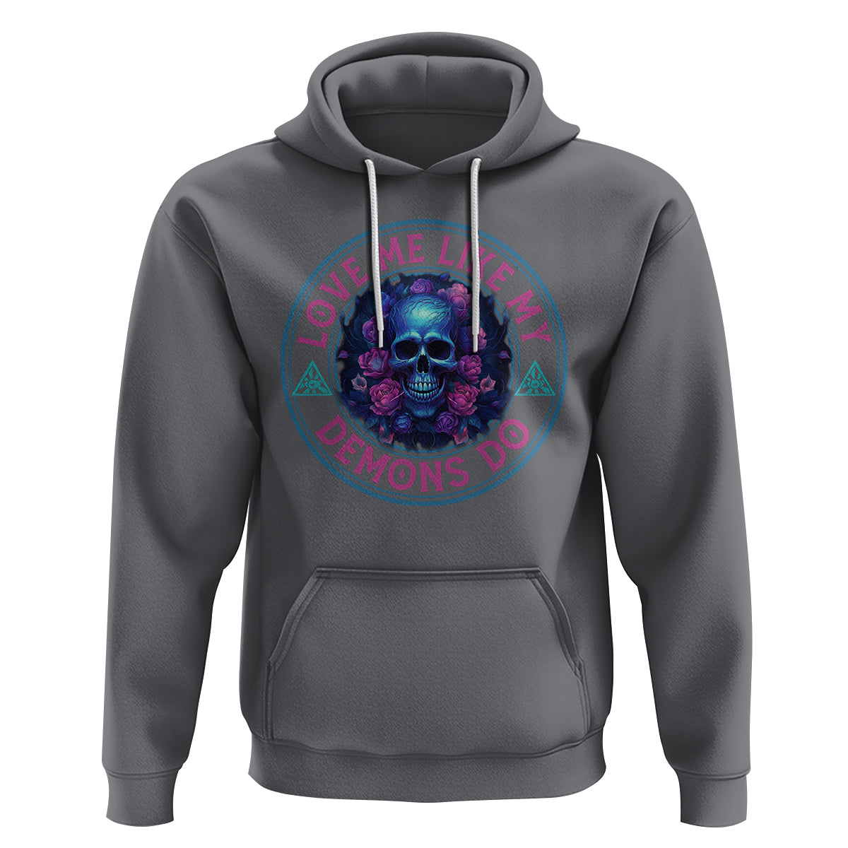 Valentine's Day Hoodie Love Me Like My Demons Do Skull Rose Aesthestic - Wonder Print Shop