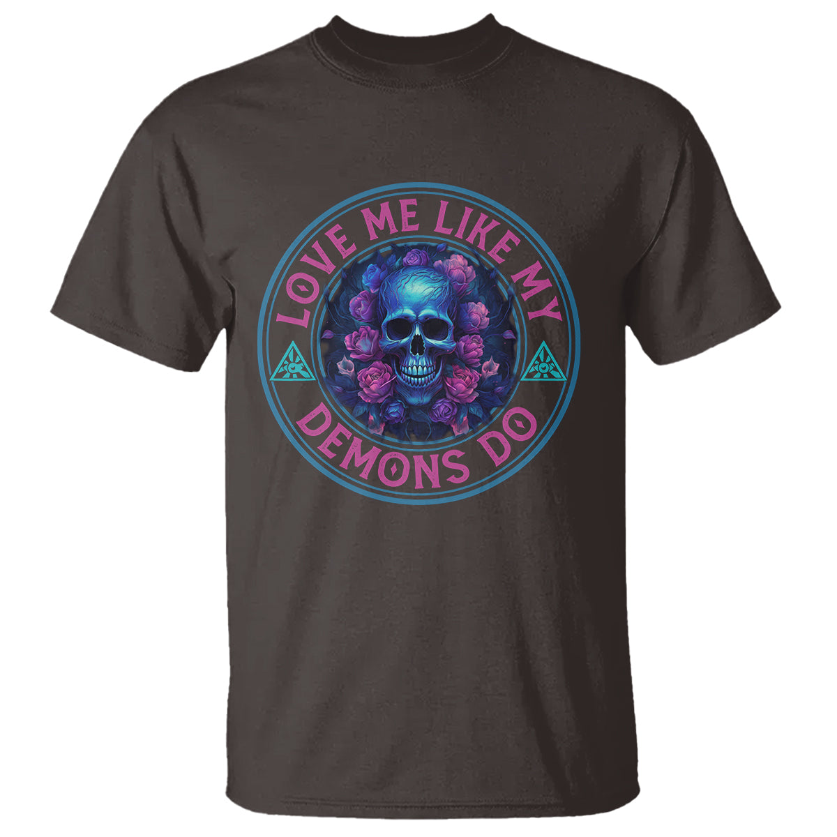 Valentine's Day T Shirt Love Me Like My Demons Do Skull Rose Aesthestic - Wonder Print Shop