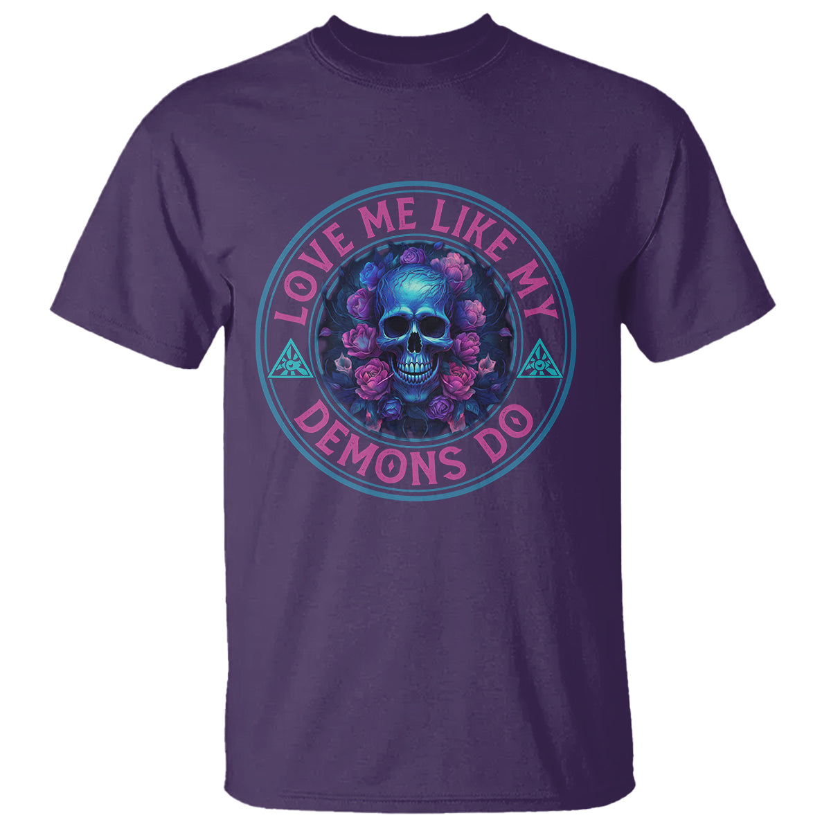 Valentine's Day T Shirt Love Me Like My Demons Do Skull Rose Aesthestic - Wonder Print Shop