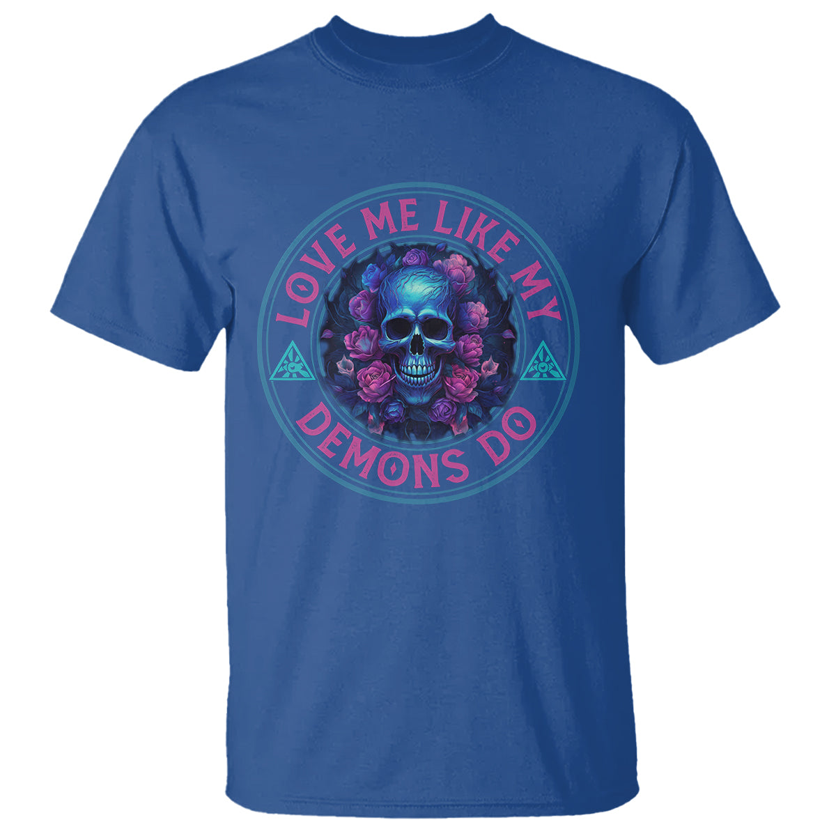 Valentine's Day T Shirt Love Me Like My Demons Do Skull Rose Aesthestic - Wonder Print Shop