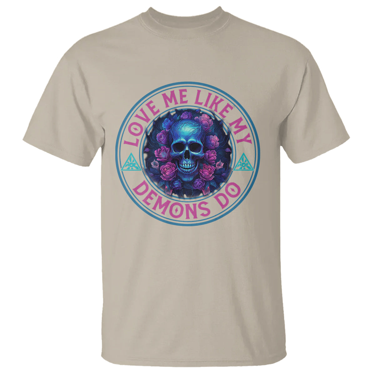Valentine's Day T Shirt Love Me Like My Demons Do Skull Rose Aesthestic - Wonder Print Shop