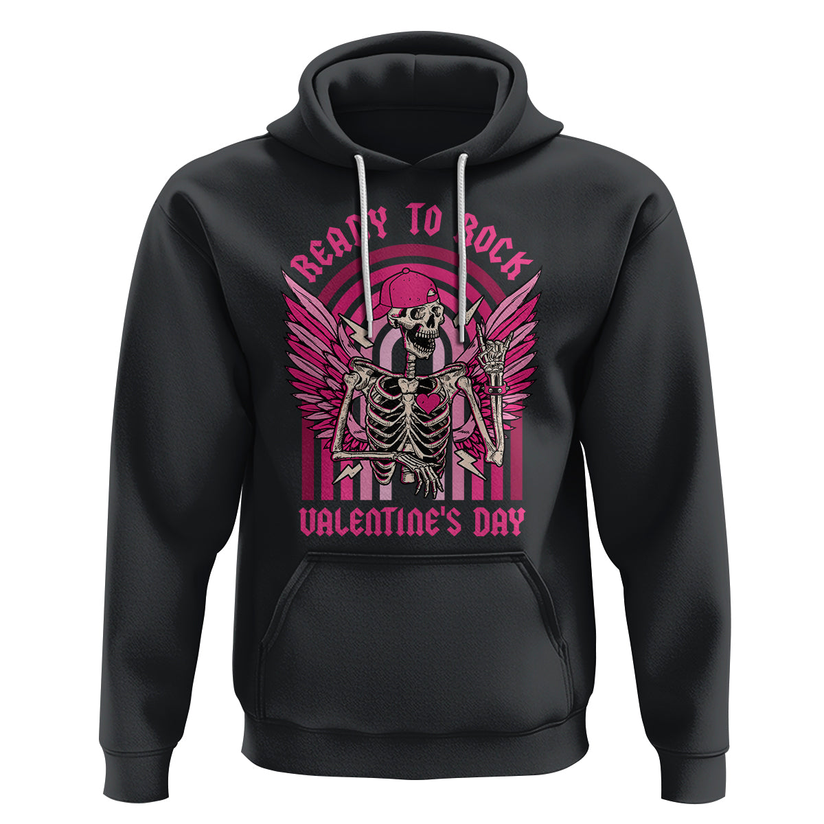 Skeleton Ready To Rock Valentine's Day Hoodie - Wonder Print Shop