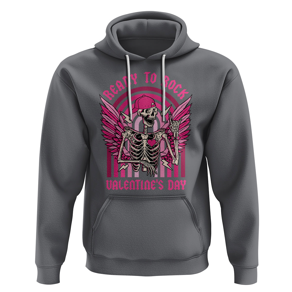 Skeleton Ready To Rock Valentine's Day Hoodie - Wonder Print Shop