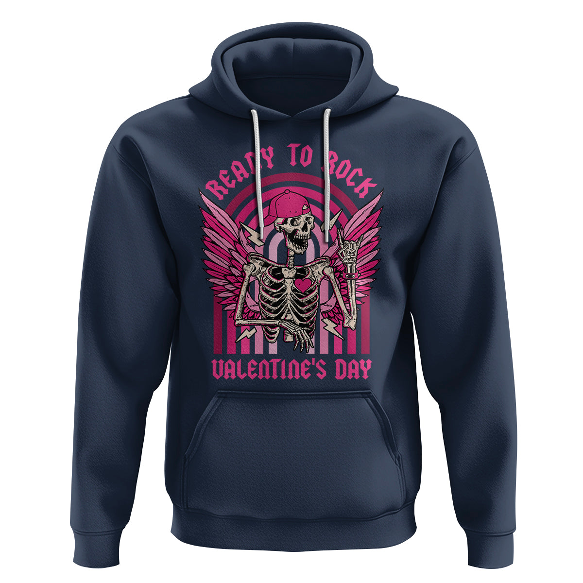 Skeleton Ready To Rock Valentine's Day Hoodie - Wonder Print Shop