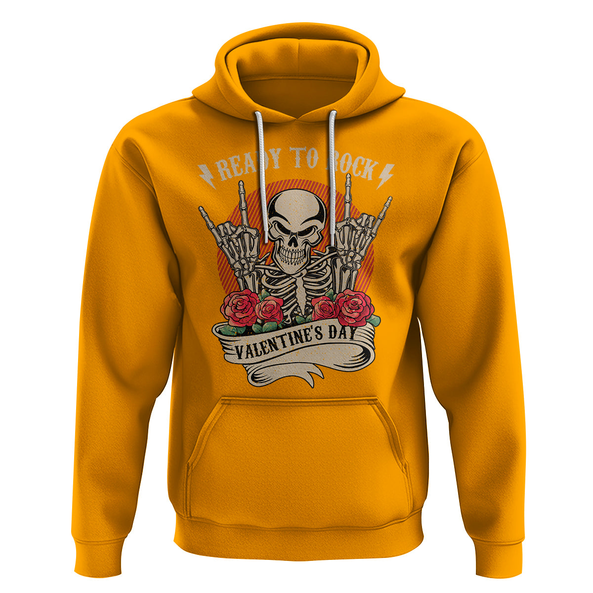 Skeleton Ready To Rock Valentine's Day Hoodie - Wonder Print Shop