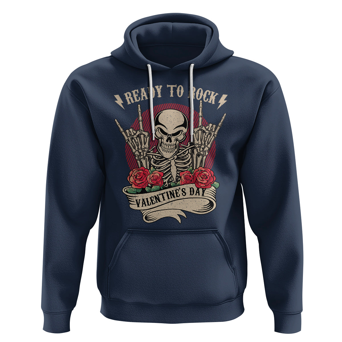 Skeleton Ready To Rock Valentine's Day Hoodie - Wonder Print Shop