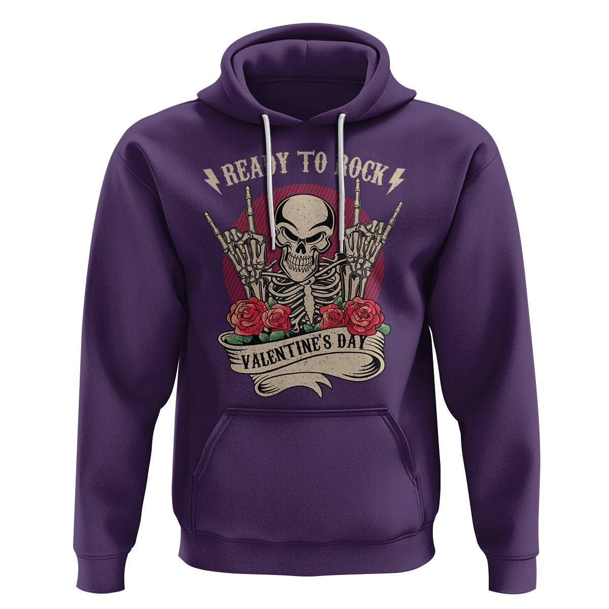 Skeleton Ready To Rock Valentine's Day Hoodie - Wonder Print Shop