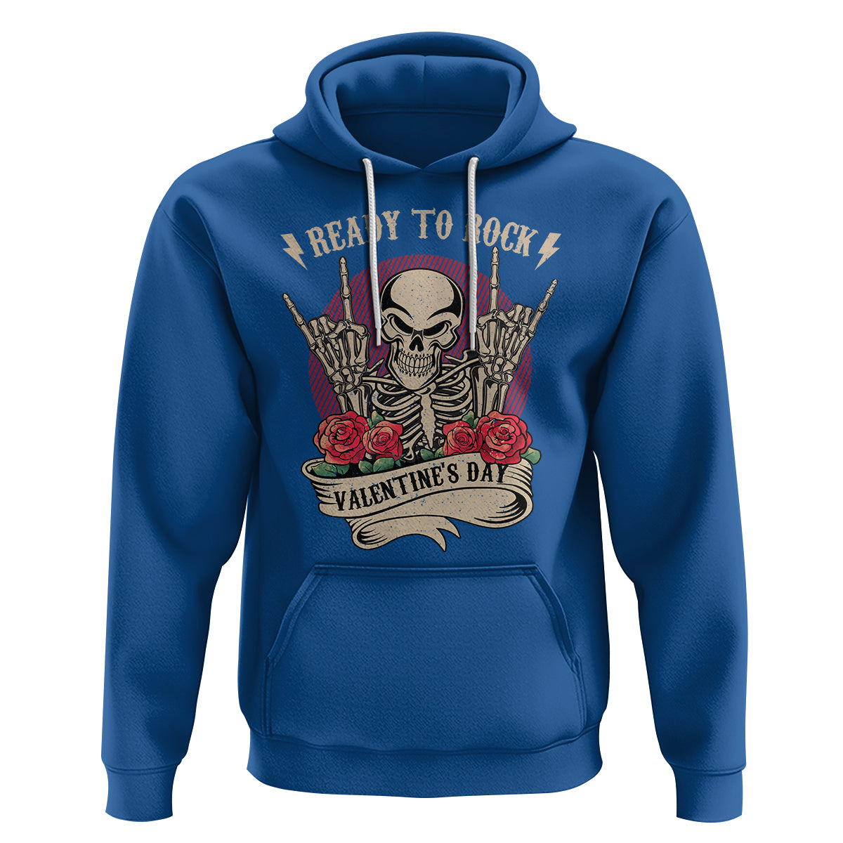 Skeleton Ready To Rock Valentine's Day Hoodie - Wonder Print Shop