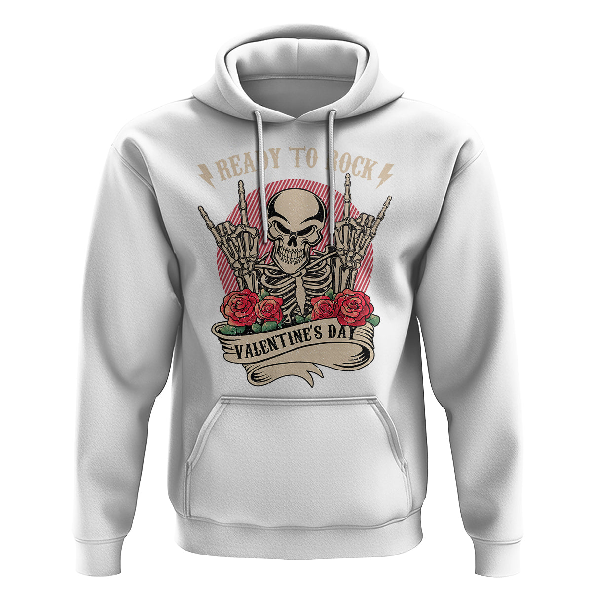 Skeleton Ready To Rock Valentine's Day Hoodie - Wonder Print Shop