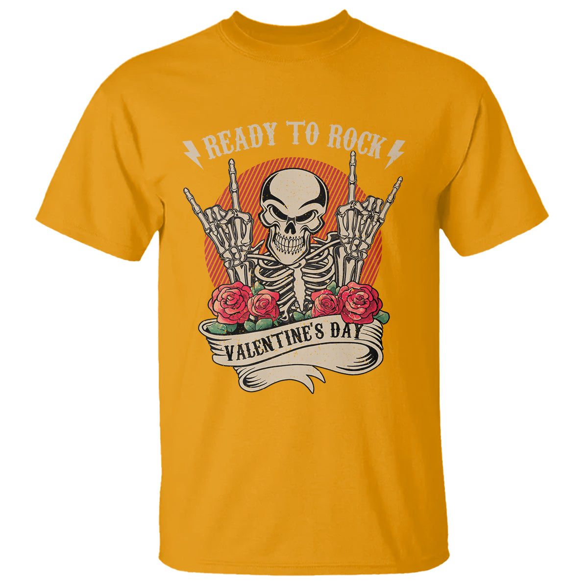 Skeleton Ready To Rock Valentine's Day T Shirt - Wonder Print Shop