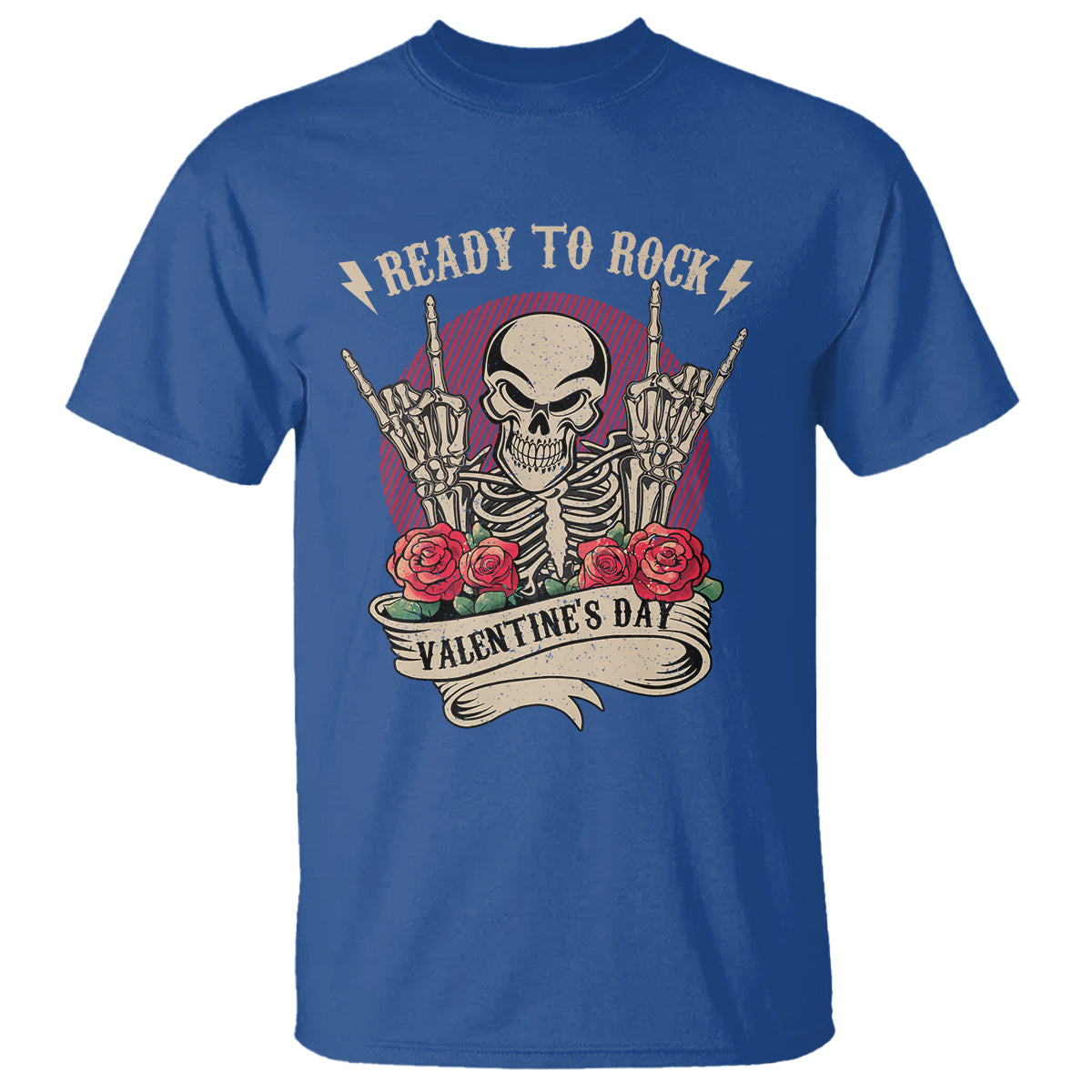 Skeleton Ready To Rock Valentine's Day T Shirt - Wonder Print Shop