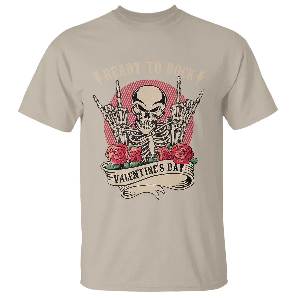 Skeleton Ready To Rock Valentine's Day T Shirt - Wonder Print Shop