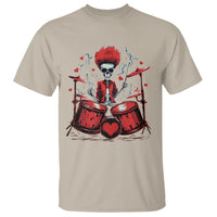 Valentine's Day T Shirt Cool Skeleton Drummer Rock Lover - Wonder Print Shop