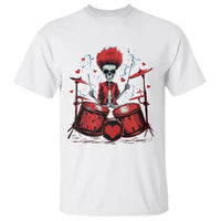 Valentine's Day T Shirt Cool Skeleton Drummer Rock Lover - Wonder Print Shop