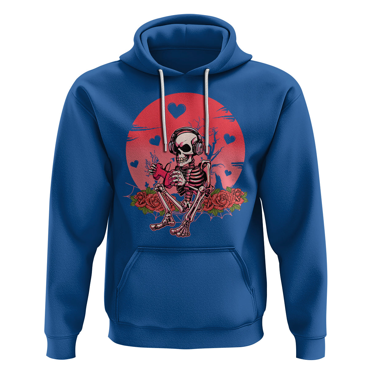 Anti Valentine's Day Hoodie Skeleton Gamer Video Game - Wonder Print Shop