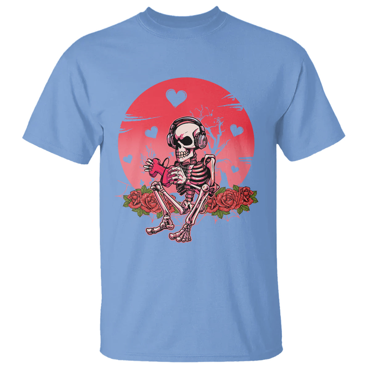 Anti Valentine's Day T Shirt Skeleton Gamer Video Game - Wonder Print Shop