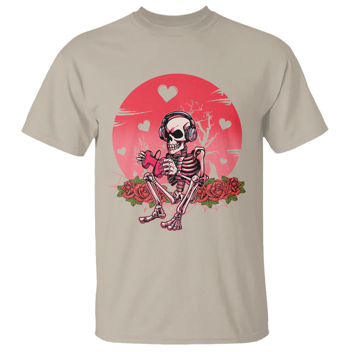 Anti Valentine's Day T Shirt Skeleton Gamer Video Game - Wonder Print Shop