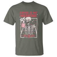 Valentine's Day T Shirt Coffee Is My Valentine Funny Skeleton - Wonder Print Shop
