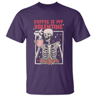 Valentine's Day T Shirt Coffee Is My Valentine Funny Skeleton - Wonder Print Shop