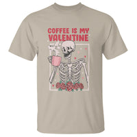 Valentine's Day T Shirt Coffee Is My Valentine Funny Skeleton - Wonder Print Shop