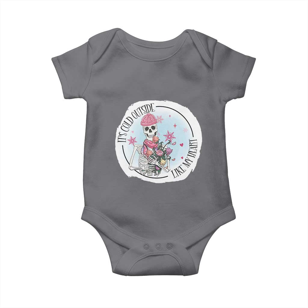Anti Valentine Baby Onesie It's Cold Outside Like My Heart Skeleton Single Day