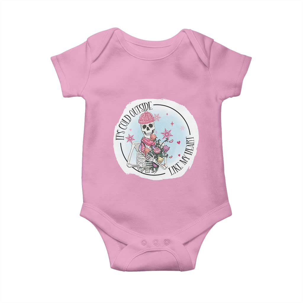 Anti Valentine Baby Onesie It's Cold Outside Like My Heart Skeleton Single Day