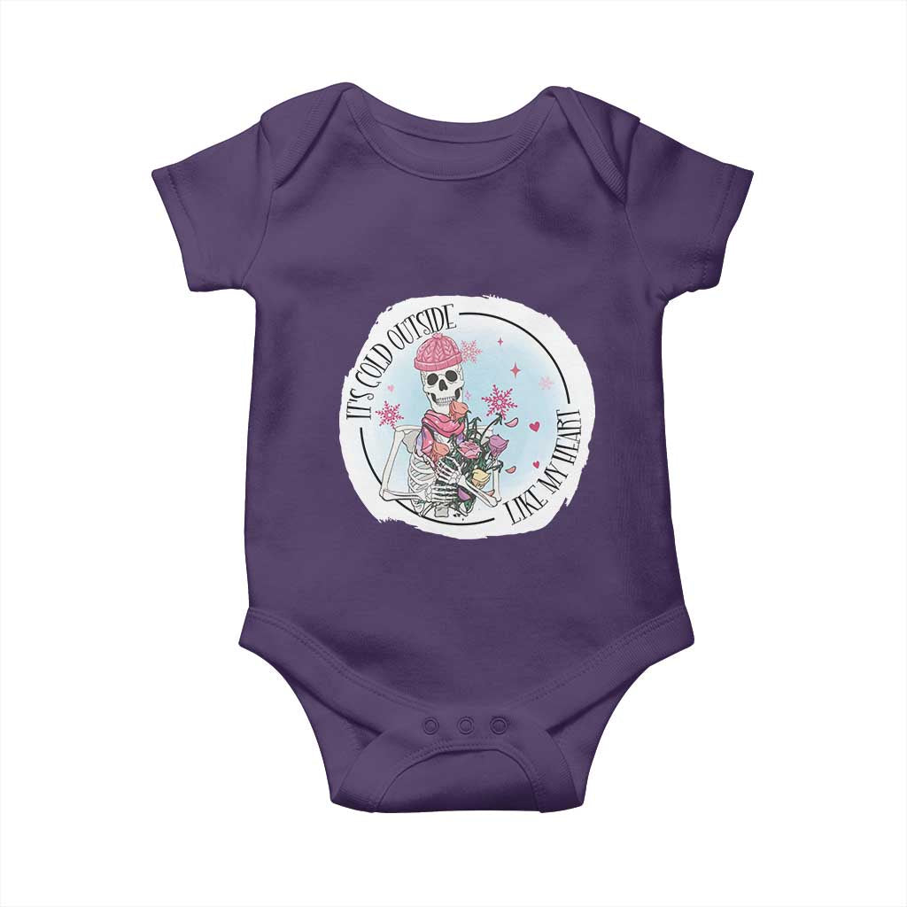 Anti Valentine Baby Onesie It's Cold Outside Like My Heart Skeleton Single Day
