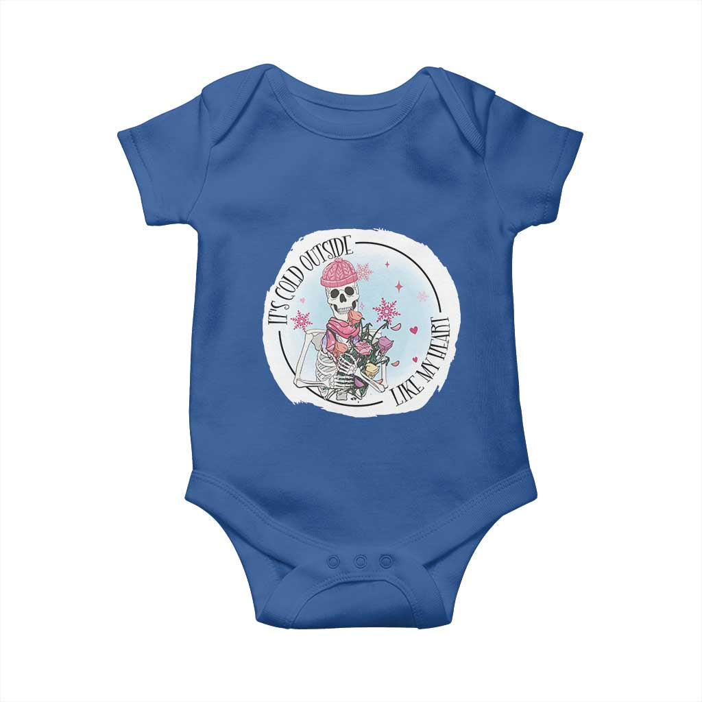 Anti Valentine Baby Onesie It's Cold Outside Like My Heart Skeleton Single Day