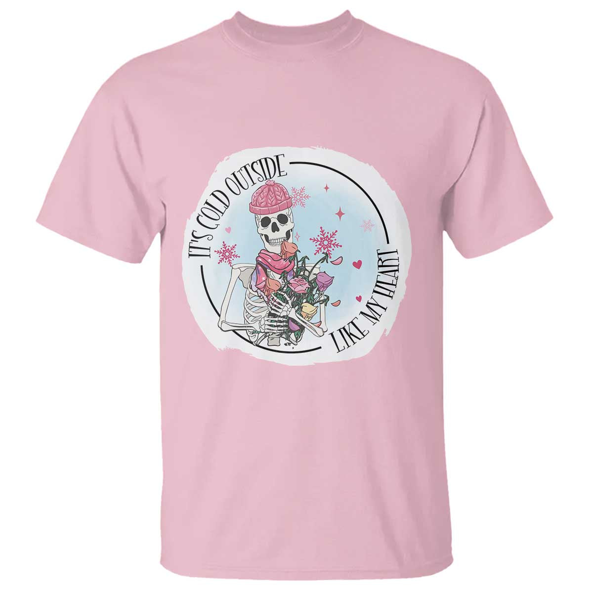 Anti Valentine T Shirt It's Cold Outside Like My Heart Skeleton Single Day - Wonder Print Shop