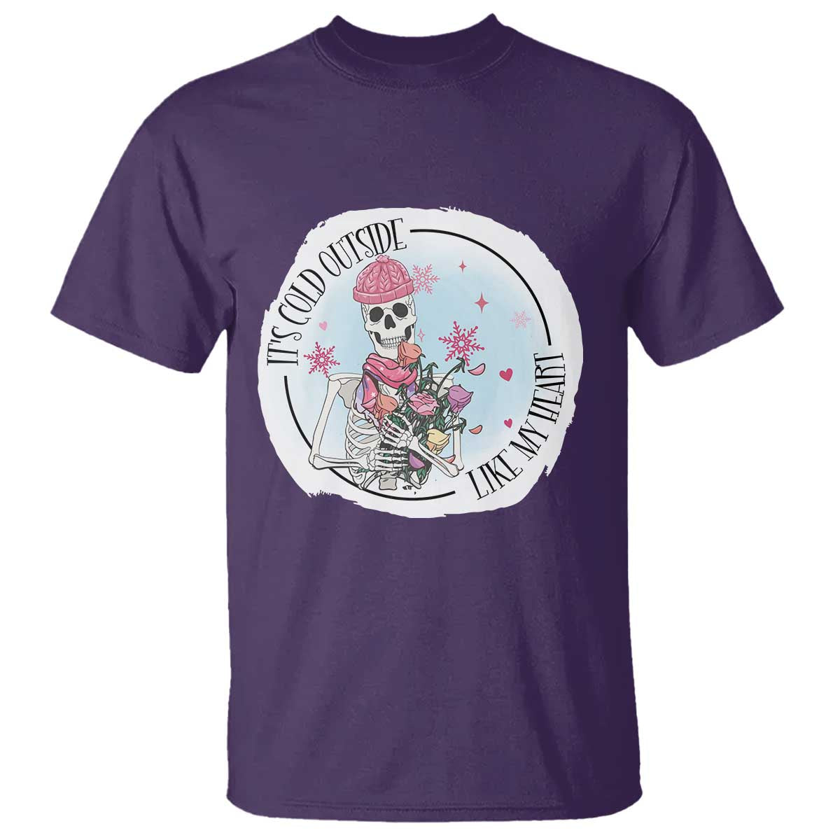 Anti Valentine T Shirt It's Cold Outside Like My Heart Skeleton Single Day - Wonder Print Shop