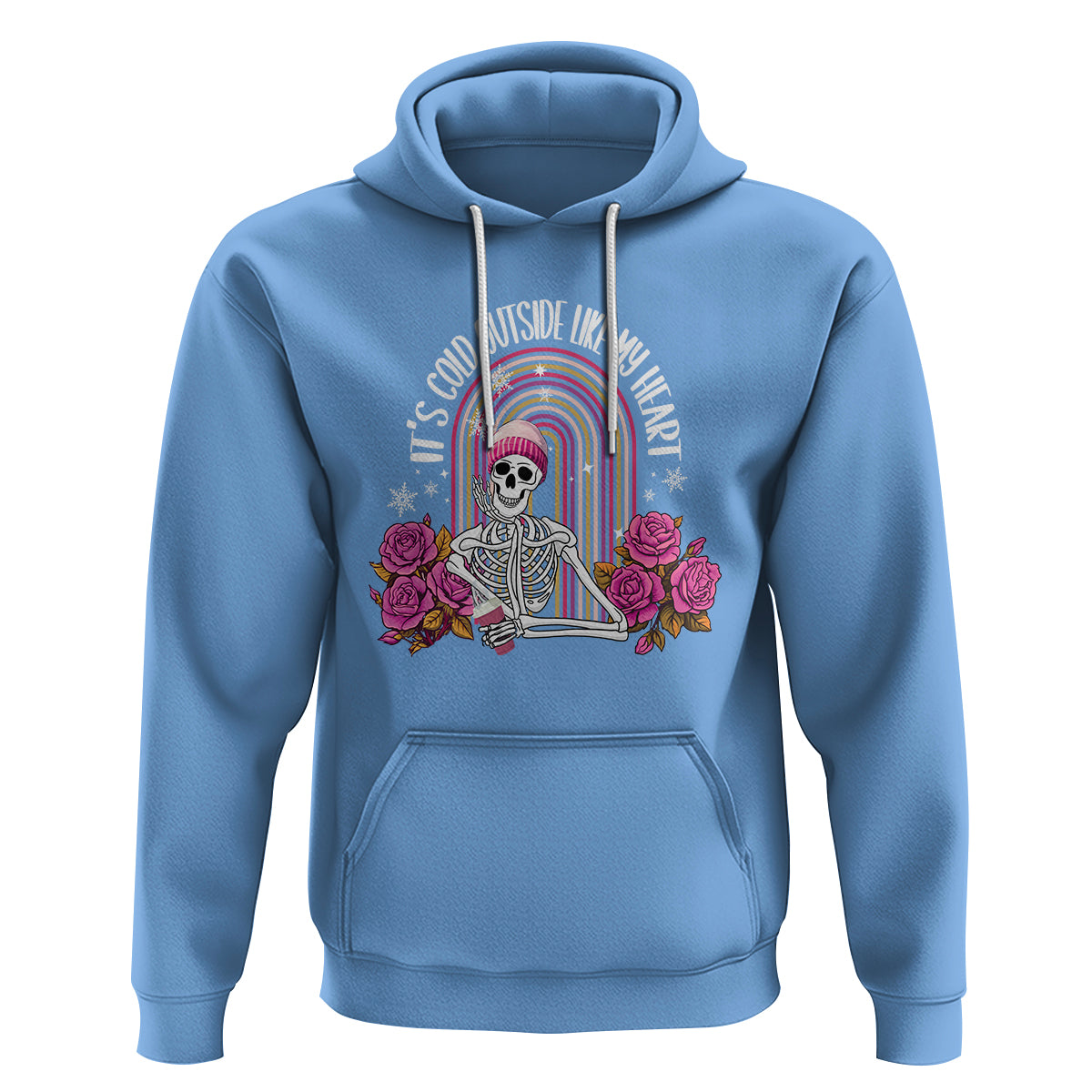Anti Valentine's Day Hoodie It's Cold Outside Like My Heart Skeleton - Wonder Print Shop