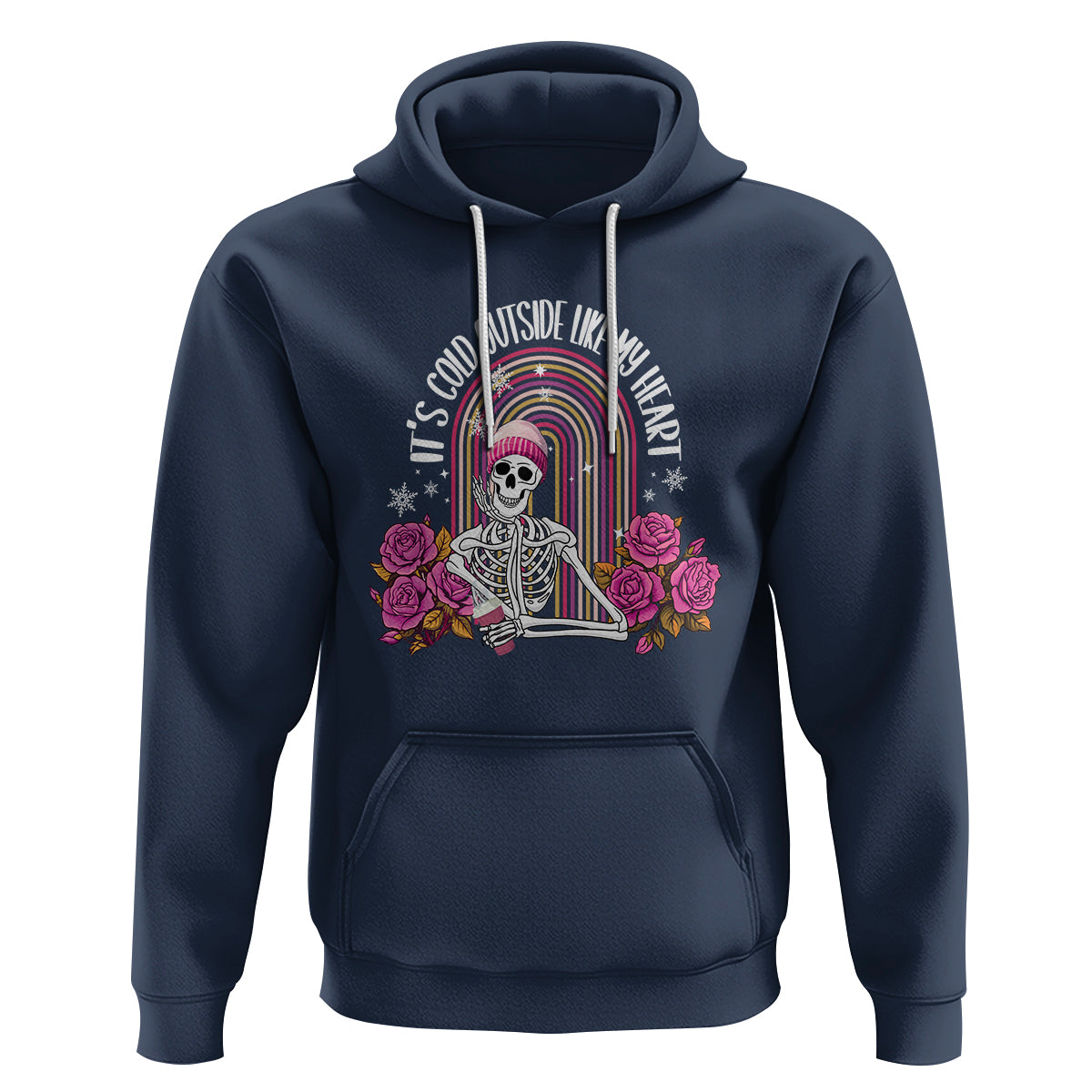 Anti Valentine's Day Hoodie It's Cold Outside Like My Heart Skeleton - Wonder Print Shop