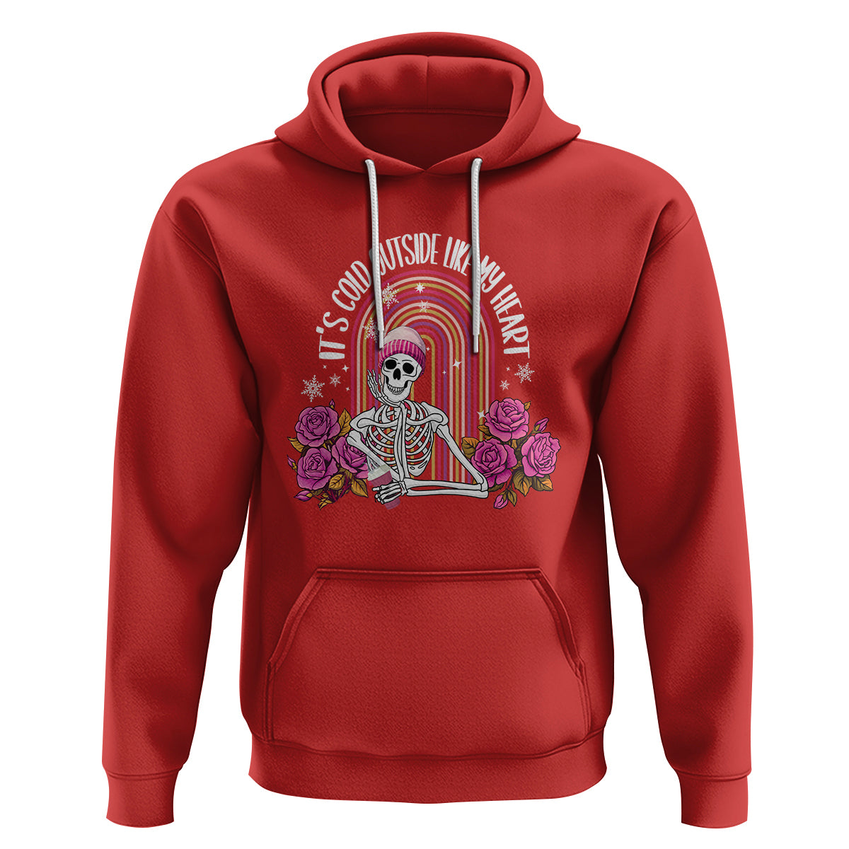 Anti Valentine's Day Hoodie It's Cold Outside Like My Heart Skeleton - Wonder Print Shop