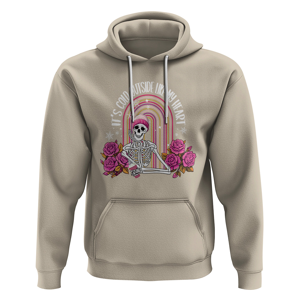 Anti Valentine's Day Hoodie It's Cold Outside Like My Heart Skeleton - Wonder Print Shop