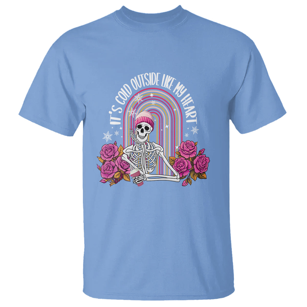 Anti Valentine's Day T Shirt It's Cold Outside Like My Heart Skeleton - Wonder Print Shop