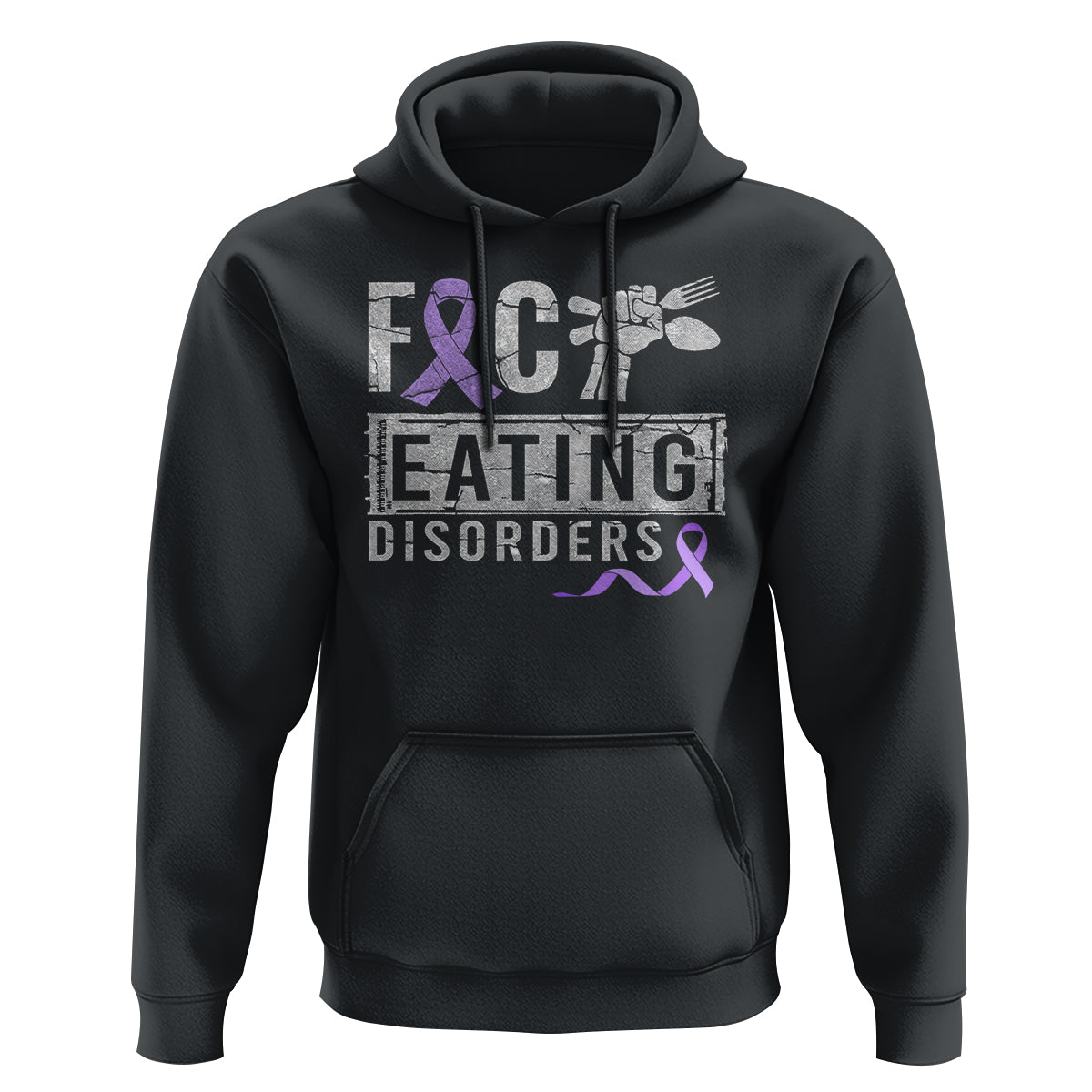 Anorexia Awareness Hoodie FxxK Eating Disorders Purple Ribbon - Wonder Print Shop