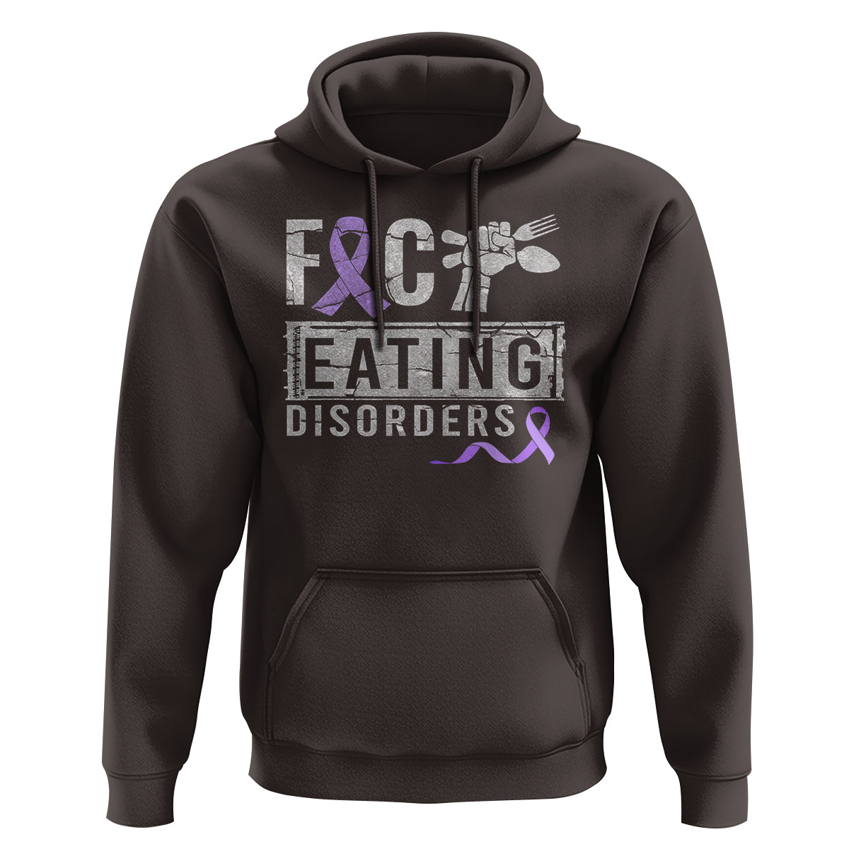 Anorexia Awareness Hoodie FxxK Eating Disorders Purple Ribbon - Wonder Print Shop