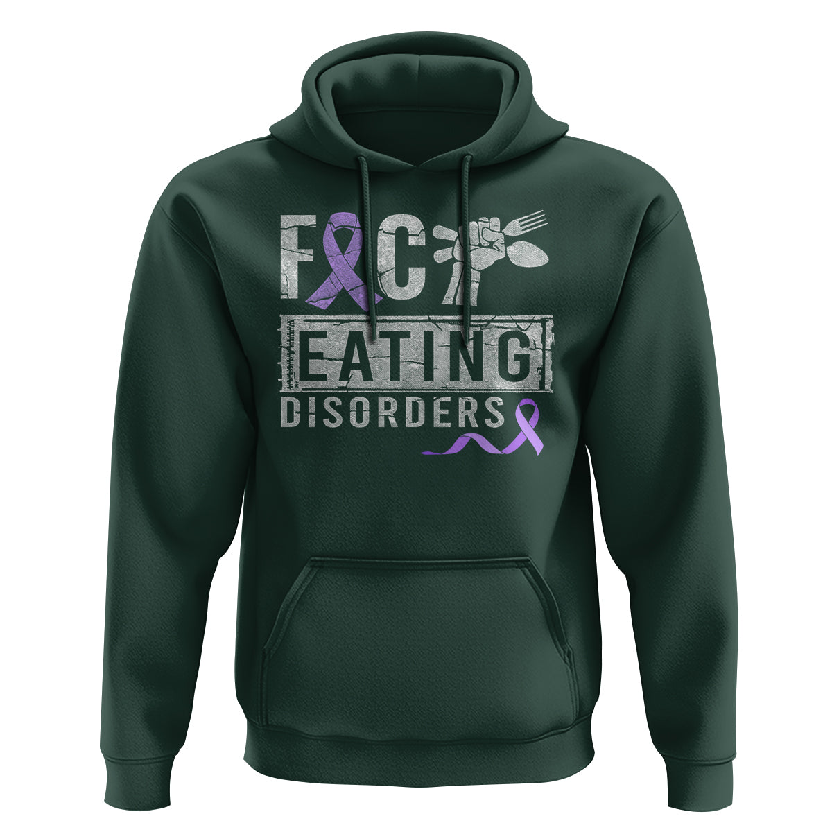 Anorexia Awareness Hoodie FxxK Eating Disorders Purple Ribbon - Wonder Print Shop