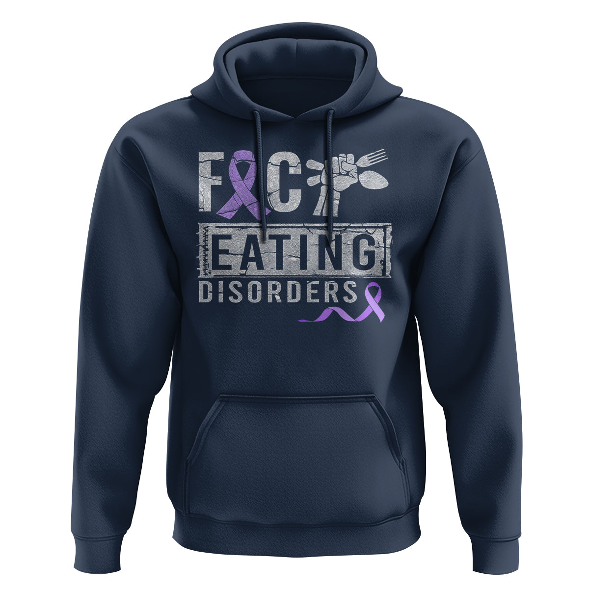 Anorexia Awareness Hoodie FxxK Eating Disorders Purple Ribbon - Wonder Print Shop