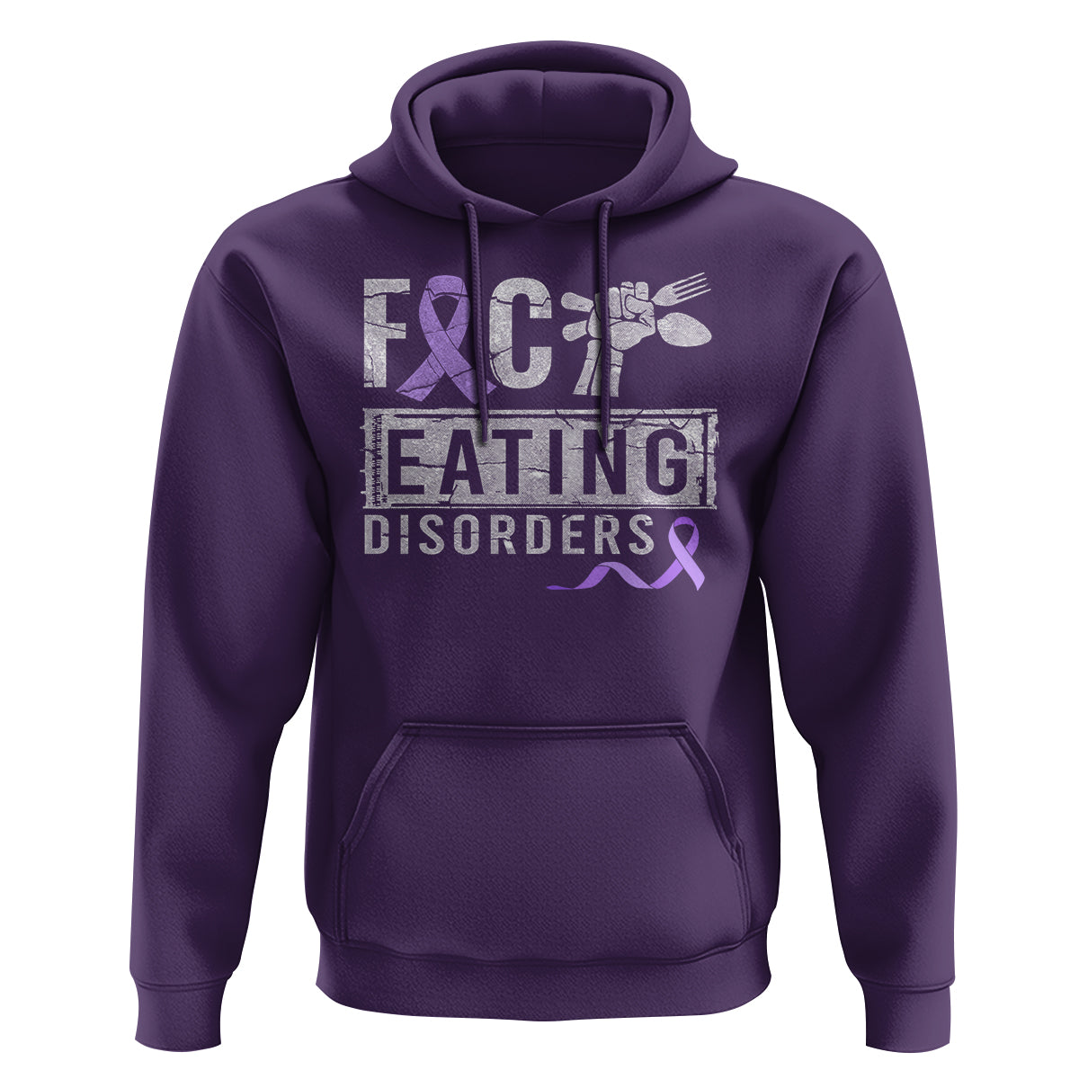 Anorexia Awareness Hoodie FxxK Eating Disorders Purple Ribbon - Wonder Print Shop