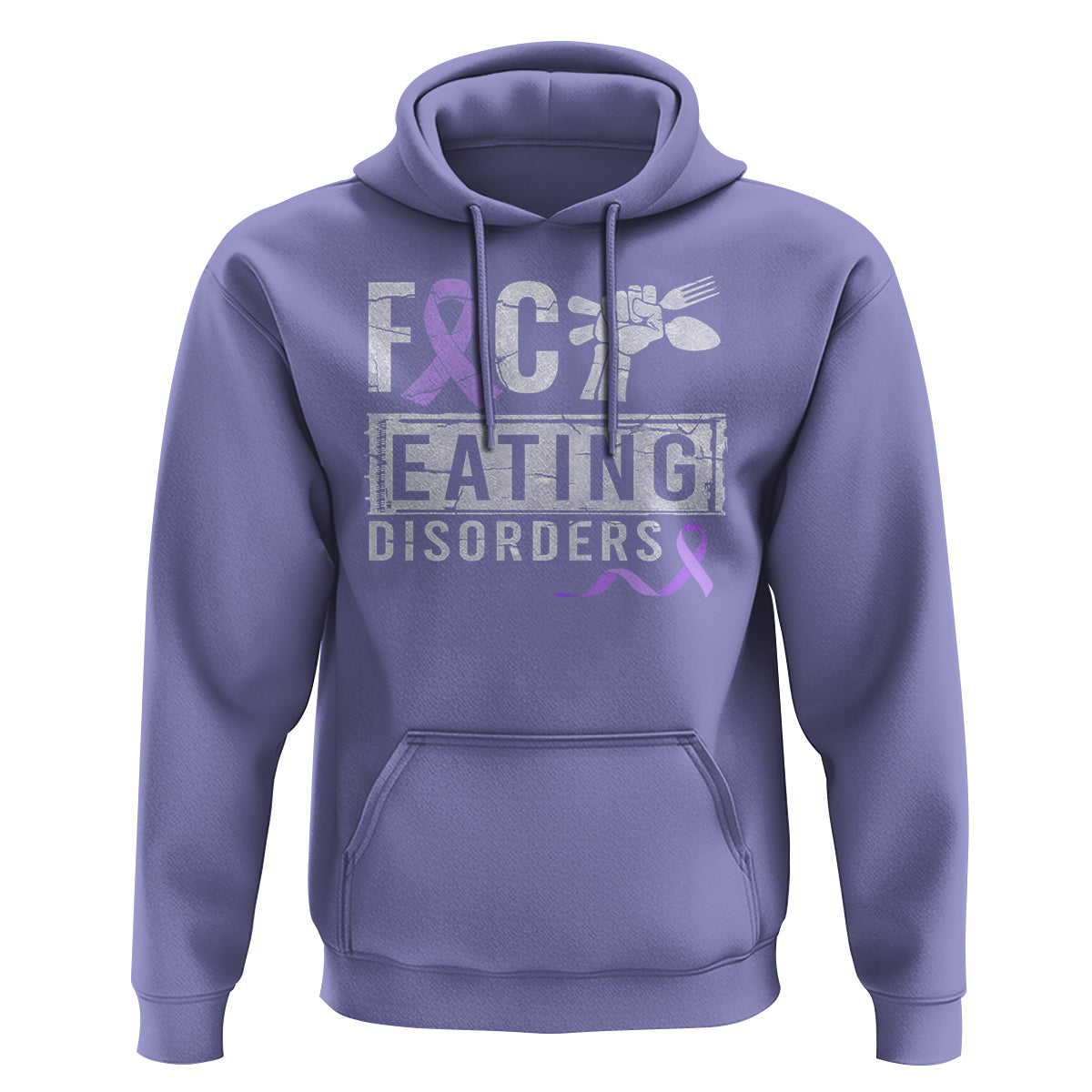 Anorexia Awareness Hoodie FxxK Eating Disorders Purple Ribbon - Wonder Print Shop