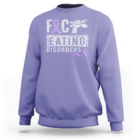 Anorexia Awareness Sweatshirt FxxK Eating Disorders Purple Ribbon - Wonder Print Shop