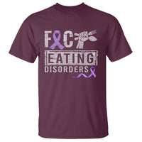 Anorexia Awareness T Shirt FxxK Eating Disorders Purple Ribbon - Wonder Print Shop