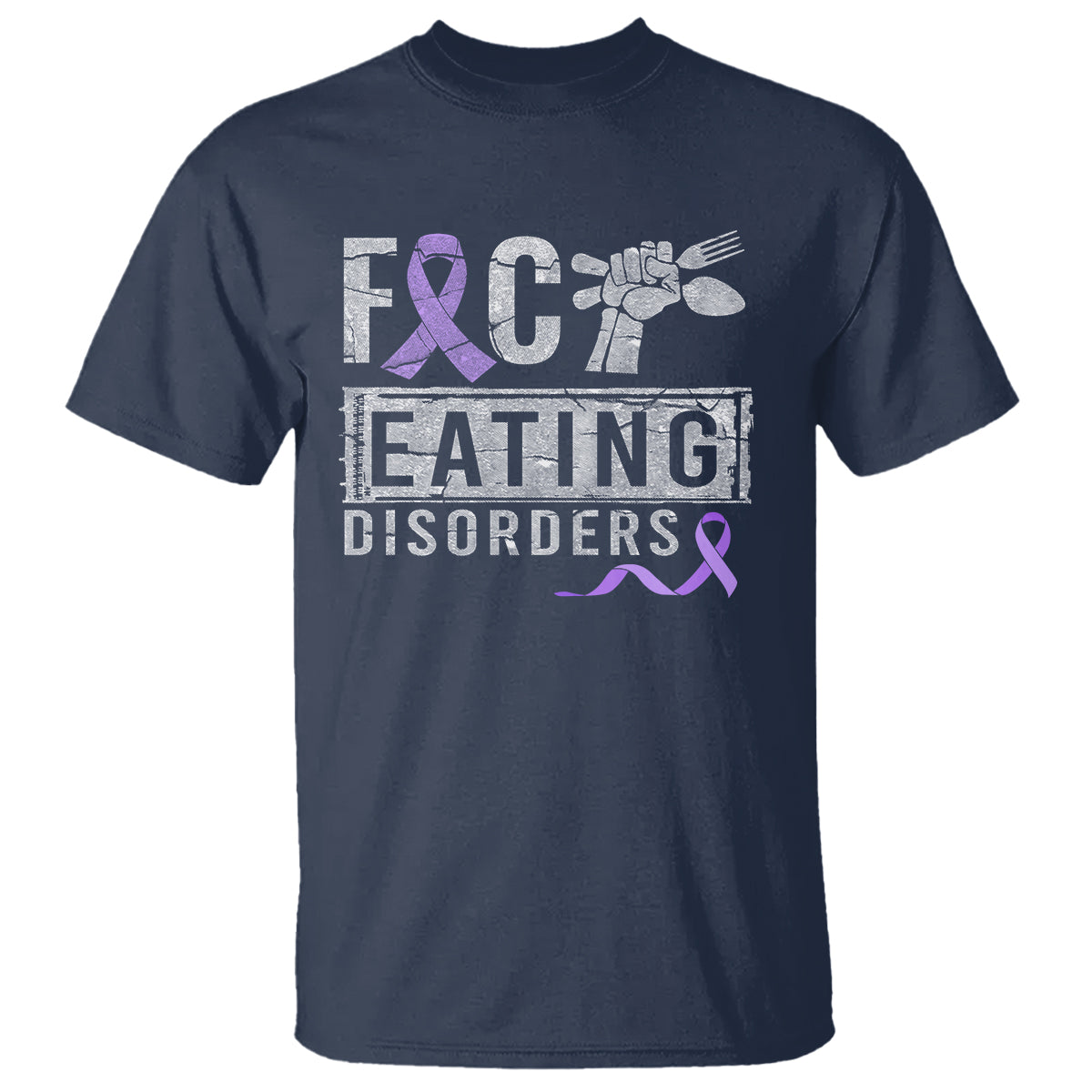 Anorexia Awareness T Shirt FxxK Eating Disorders Purple Ribbon - Wonder Print Shop