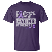 Anorexia Awareness T Shirt FxxK Eating Disorders Purple Ribbon - Wonder Print Shop