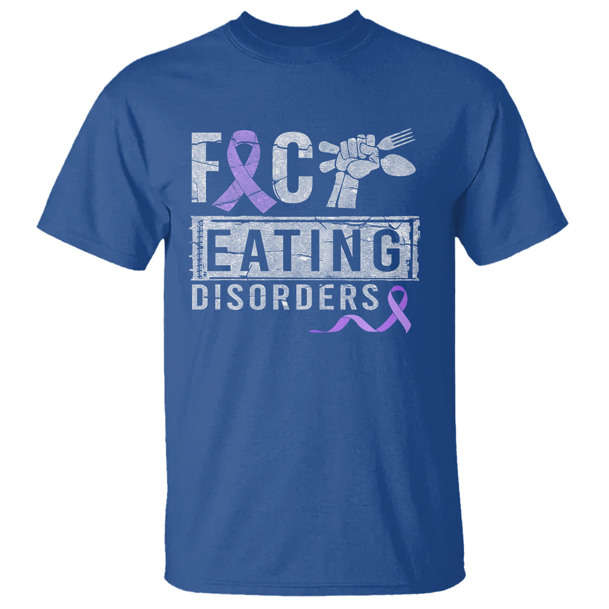 Anorexia Awareness T Shirt FxxK Eating Disorders Purple Ribbon - Wonder Print Shop