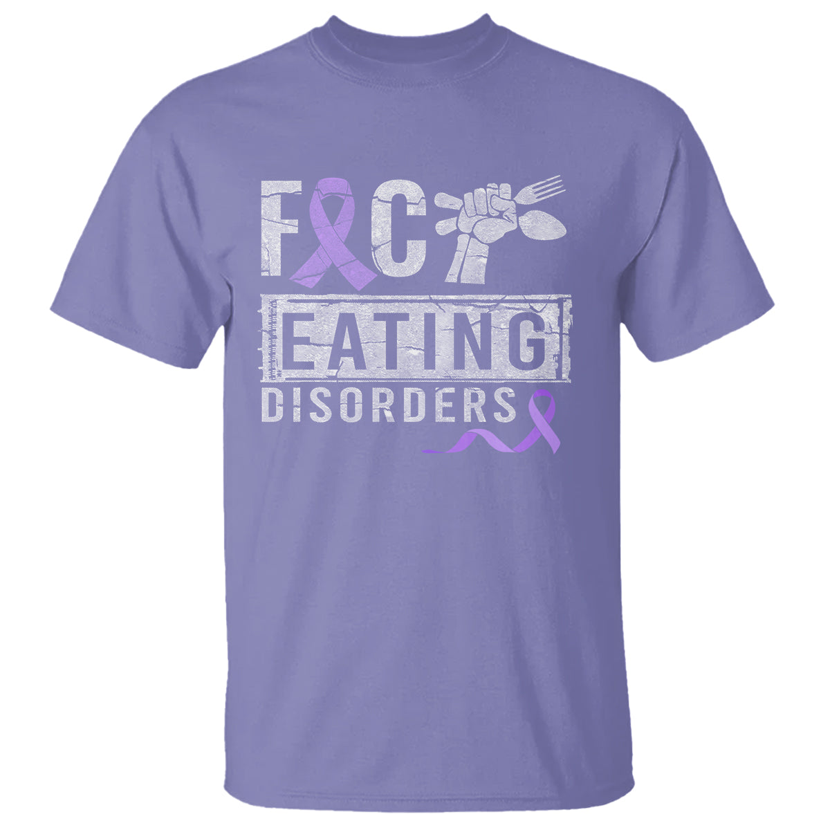 Anorexia Awareness T Shirt FxxK Eating Disorders Purple Ribbon - Wonder Print Shop