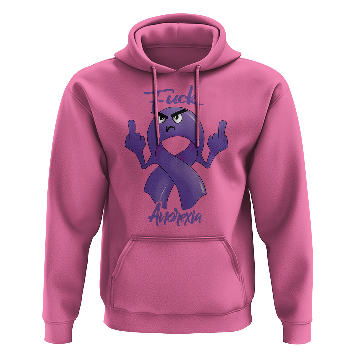 FxxK Anorexia Eating Disorder Purple Ribbon Mental Health Awareness Hoodie - Wonder Print Shop