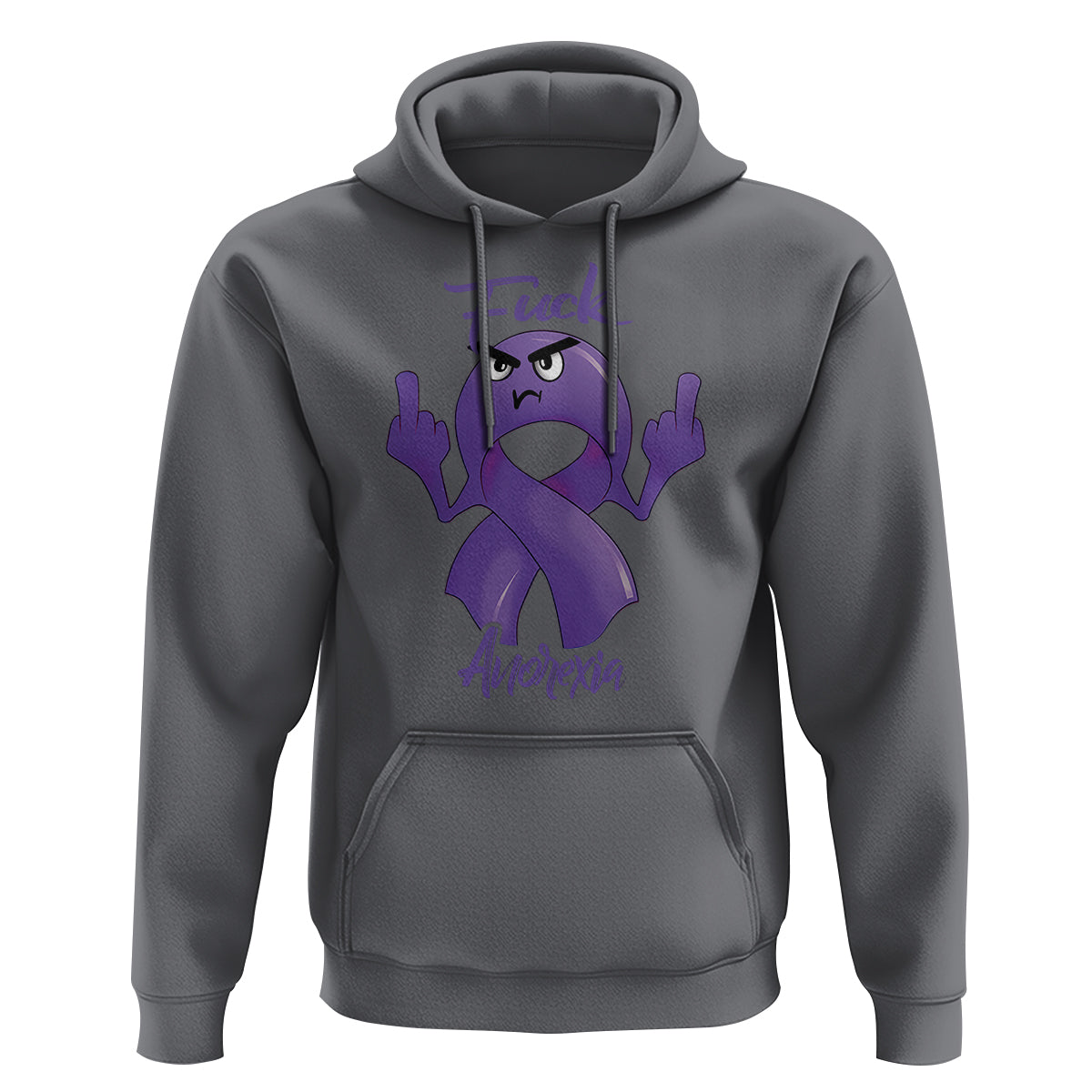 FxxK Anorexia Eating Disorder Purple Ribbon Mental Health Awareness Hoodie - Wonder Print Shop