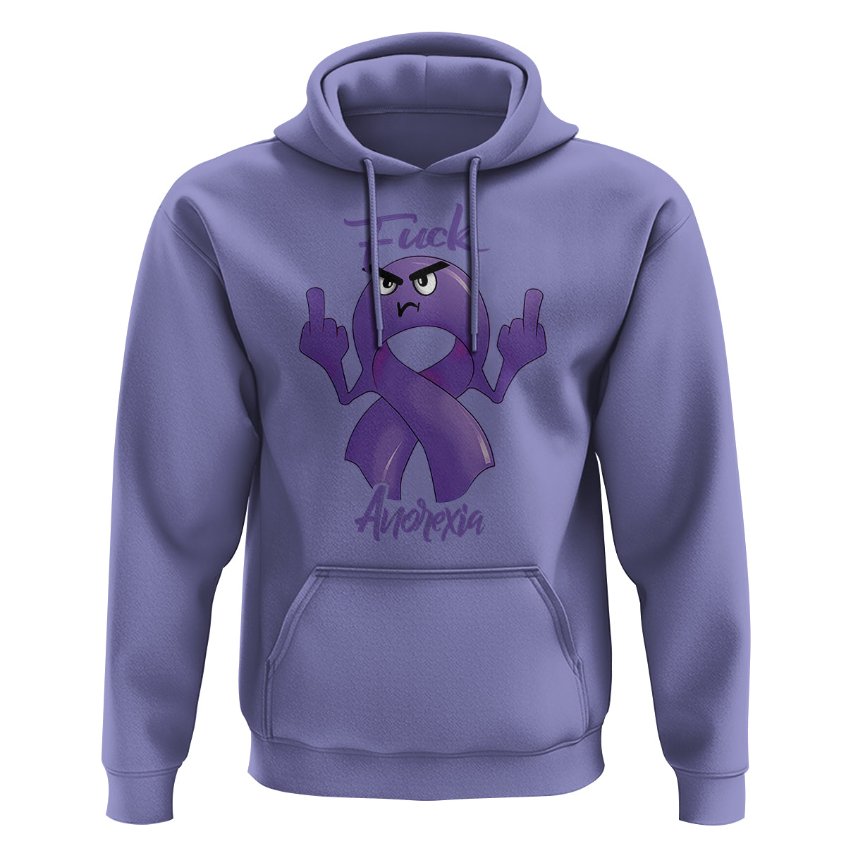 FxxK Anorexia Eating Disorder Purple Ribbon Mental Health Awareness Hoodie - Wonder Print Shop